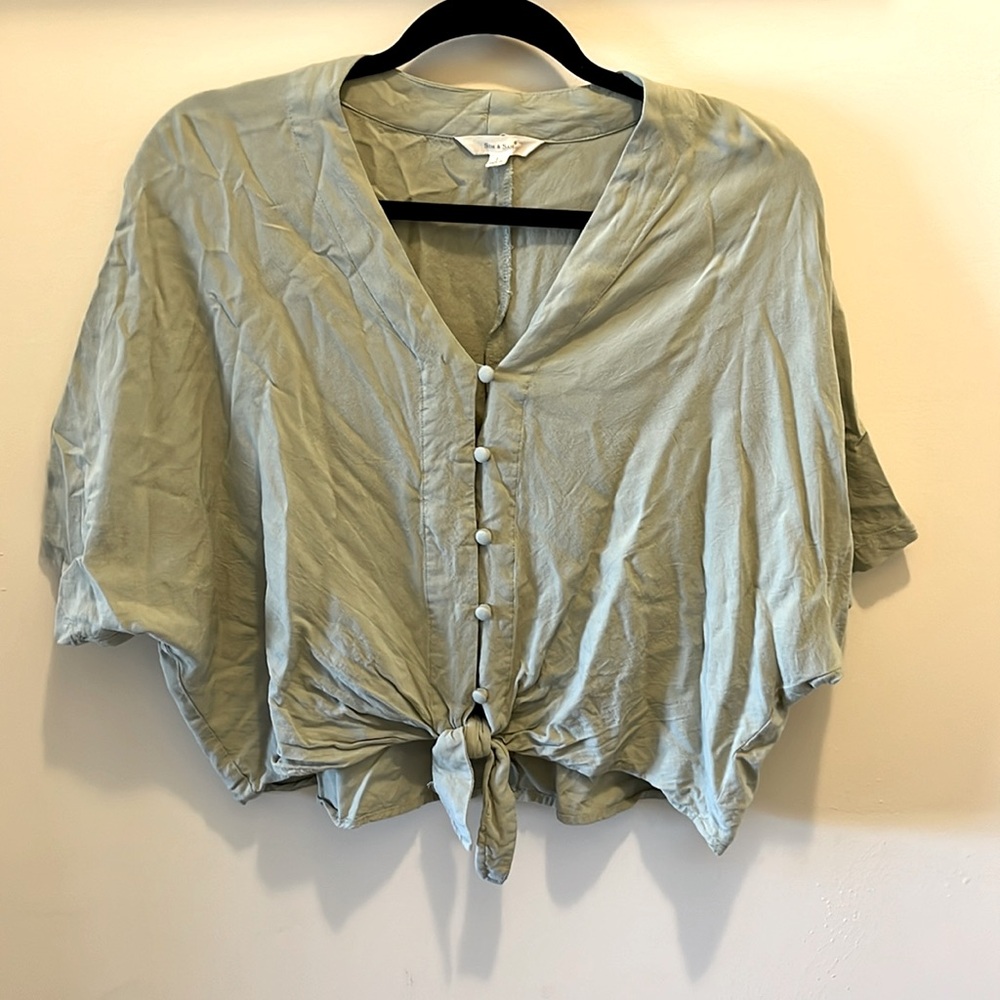 Sim & Sam green cropped top, L